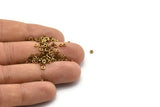 Tiny Spacer Bead, 100 Raw Brass Spacer Rondelle Beads for Leather, Bracelets, Ropes (2.5mm) Y084