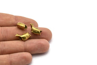 Fish Spacer Bead, 4 Raw Brass Fish Spacer Beads, Jewelry Supplies, Findings (18x10x6.8mm) N0373