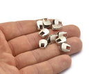Silver Chain Ends, 10 Antique Silver Plated Brass End Caps For Soldering To Snake Chain Ends B0054 H0513