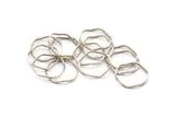 Antique Silver Circle Rings, 24 Antique Silver Plated Brass Wavy Circle Rings, Charms (17x0.8x0.8mm) E189 H0552