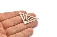 Silver Triangle, 5 Silver Tone Triangle Pendants With 2 Holes (45x35x35mm) A0010 H0550