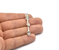 Silver Arrow Pendant, 2 Antique Silver Plated Brass Arrow Pendants With 1 Loop, Earrings, Charms (53mm) E653