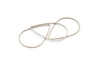 Gümüş Damla Halkası, 24 Antik Gümüş Kaplama Pirinç Damla Bağlantı Parçası (38x25mm) Bs 1127 H0626