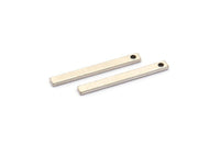 Gümüş Minimalist Kolye, 1 Delikli 25 Antik Gümüş Kaplama Pirinç Çubuk, Kolye Uçları (20x2x1mm) BS 1199--A0857 H0777
