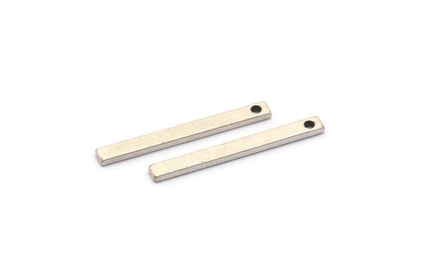 Gümüş Minimalist Kolye, 1 Delikli 25 Antik Gümüş Kaplama Pirinç Çubuk, Kolye Uçları (20x2x1mm) BS 1199--A0857 H0777