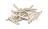 Gümüş Minimalist Kolye, 1 Delikli 25 Antik Gümüş Kaplama Pirinç Çubuk, Kolye Uçları (20x2x1mm) BS 1199--A0857 H0777
