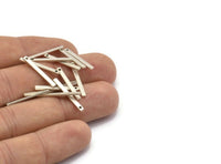 Gümüş Minimalist Kolye, 1 Delikli 25 Antik Gümüş Kaplama Pirinç Çubuk, Kolye Uçları (20x2x1mm) BS 1199--A0857 H0777