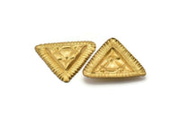 Vintage Brass Textured Triangle 39x35 Mm L-15