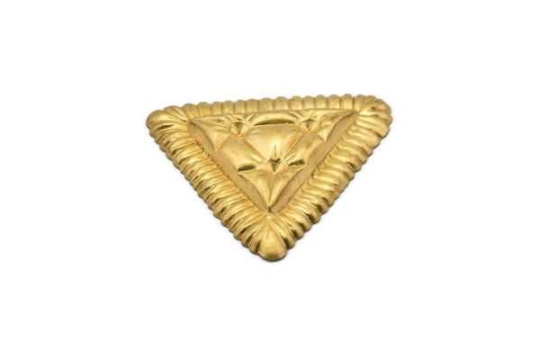 Vintage Brass Textured Triangle 39x35 Mm L-15