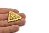Vintage Brass Textured Triangle 39x35 Mm L-15