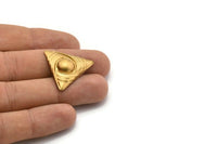 Brass Cabochon Triangle, Vintage Brass Triangle (28x25mm) L-15