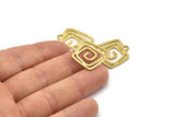 Brass Square Charm, 6 Raw Brass Hammered Square Charms With 1 Loop, Earrings, Pendants (23x22x1mm) V147