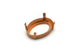 Vintage Copper Setting, 4 Vintage Raw Copper Oval Bezel Settings With 4 Prong (23x16mm) L-6
