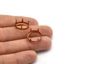 Vintage Copper Prong, 4 Vintage Raw Copper Round Oval Prong Setting (16mm) L-6