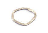 Gümüş Çember Charm, Deliksiz 12 Antik Gümüş Kaplamalı Pirinç Dalgalı Çember Charm, Küpeler, Bulgular (26x25x0.60mm) D0715 H0846
