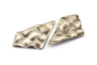 Silver Diamond Charm, 6 Antique Silver Plated Brass Diamond Charms With 1 Hole, Earrings, Findings (37x23x0.60mm) D0713