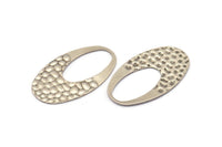 Silver Oval Charm, 8 Antique Silver Plated Brass Oval Pendants, Earrings, Findings (35x20x0.70mm) D1179