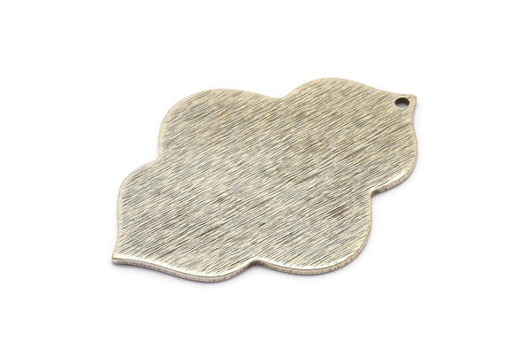 Silver Badge Charm, 2 Antique Sİlver Plated Brass Textured Badge Blanks With 1 Hole, Earrings, Findings (39x28x1mm) D0816