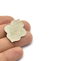 Silver Badge Charm, 2 Antique Sİlver Plated Brass Textured Badge Blanks With 1 Hole, Earrings, Findings (39x28x1mm) D0816
