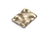 Silver Wavy Rectangle, 6 Antique Silver Plated Brass Wavy Rectangle Charms With 1 Hole, Earrings, findings (24x19x0.60mm) D869