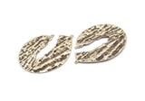 Cracked Oval Pendant, 4 Hammered Antique Silver Plated Cracked Oval Pendants With 1 Loop, Earrings, Findings (42x29x0.50mm) D0759 H0863