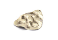 Silver Irregular Charm, 6 Antique Silver Plated Brass Irregular Shaped Charms With 1 Hole, Earrings, Findings (30x22x0.80mm) D0691