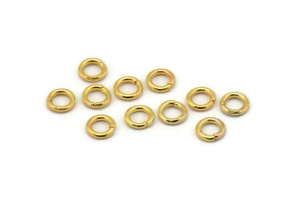 Gold Jump Ring - 500 Golden Brass Jump Rings (6x1.2mm) A0077