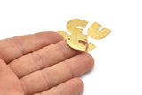 Brass Geometric Charm, 24 Raw Brass Textured U Shaped Pendants With 3 Holes, Charms, Pendants, Findings (16x17x0.50mm) D0586