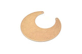 Rose Gold Moon Charm, 2 Textured Rose Gold Plated Brass Horn Charms With 2 Holes, Findings, Connectors (30x13.5x0.50mm) D1107 Q0920