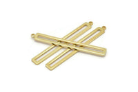 Gold Stick Charm, 2 Gold Plated Brass Stick Charms With 1 Loop, Findings, Earrings (53x6x1.2mm) D1159 Q0890