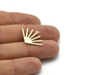 Brass Sun Charm, 12 Raw Brass Sun Charms With 1 Loop (24x17x0.80mm) M02441