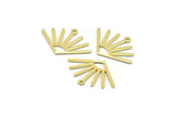 Brass Sun Charm, 12 Raw Brass Sun Charms With 1 Loop (24x17x0.80mm) M02442