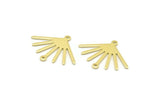 Brass Sun Charm, 12 Raw Brass Sun Charms With 2 Loops (24x19x0.80mm) M02443