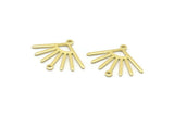 Brass Sun Charm, 12 Raw Brass Sun Charms With 2 Loops (24x19x0.80mm) M02444