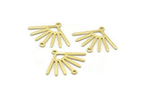 Brass Sun Charm, 12 Raw Brass Sun Charms With 2 Loops (24x19x0.80mm) M02444