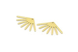 Brass Sun Charm, 12 Raw Brass Sun Charms With 1 Hole (24x16x0.80mm) M02445