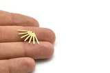 Brass Sun Charm, 12 Raw Brass Sun Charms With 1 Hole (24x16x0.80mm) M02445