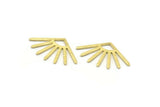 Brass Sun Blank, 12 Textured Raw Brass Sun Blanks, Findings (24x16x0.80mm) M02448