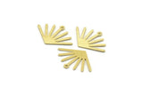Brass Sun Charm, 12 Textured Raw Brass Sun Charms With 1 Loop (24x17x0.80mm) M02449
