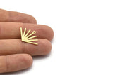 Brass Sun Charm, 12 Textured Raw Brass Sun Charms With 1 Loop (24x17x0.80mm) M02449