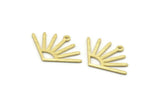 Brass Sun Charm, 12 Textured Raw Brass Sun Charms With 1 Loop (24x17x0.80mm) M02450
