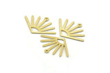 Brass Sun Charm, 12 Textured Raw Brass Sun Charms With 1 Loop (24x17x0.80mm) M02450