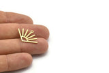 Brass Sun Charm, 12 Textured Raw Brass Sun Charms With 1 Loop (24x17x0.80mm) M02450