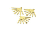 Brass Sun Charm, 12 Textured Raw Brass Sun Charms With 2 Loops (24x19x0.80mm) M02451