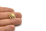 Brass Sun Charm, 12 Textured Raw Brass Sun Charms With 2 Loops (24x19x0.80mm) M02451