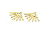 Brass Sun Charm, 12 Textured Raw Brass Sun Charms With 2 Loops (24x19x0.80mm) M02452
