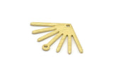 Brass Sun Charm, 12 Textured Raw Brass Sun Charms With 1 Hole And 1 Loop (24x17x0.80mm) M02454