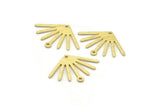 Brass Sun Charm, 12 Textured Raw Brass Sun Charms With 1 Hole And 1 Loop (24x17x0.80mm) M02454