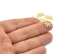 Brass Sun Charm, 24 Raw Brass Sun Charms With 1 Hole (8x15x0.80mm) M02401