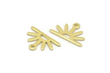 Brass Sun Charm, 24 Raw Brass Sun Charms With 1 Loop (10x15x0.80mm) M02403